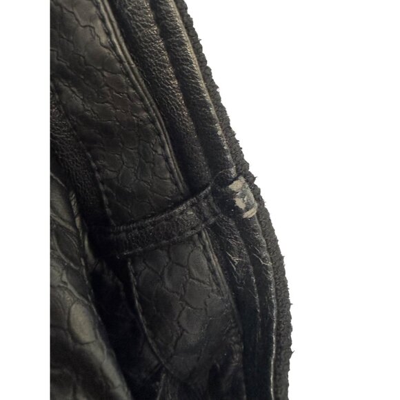 Vintage Members Only Womens Quilted Faux Leather Bomber Jacket Medium Black - Picture 7 of 10